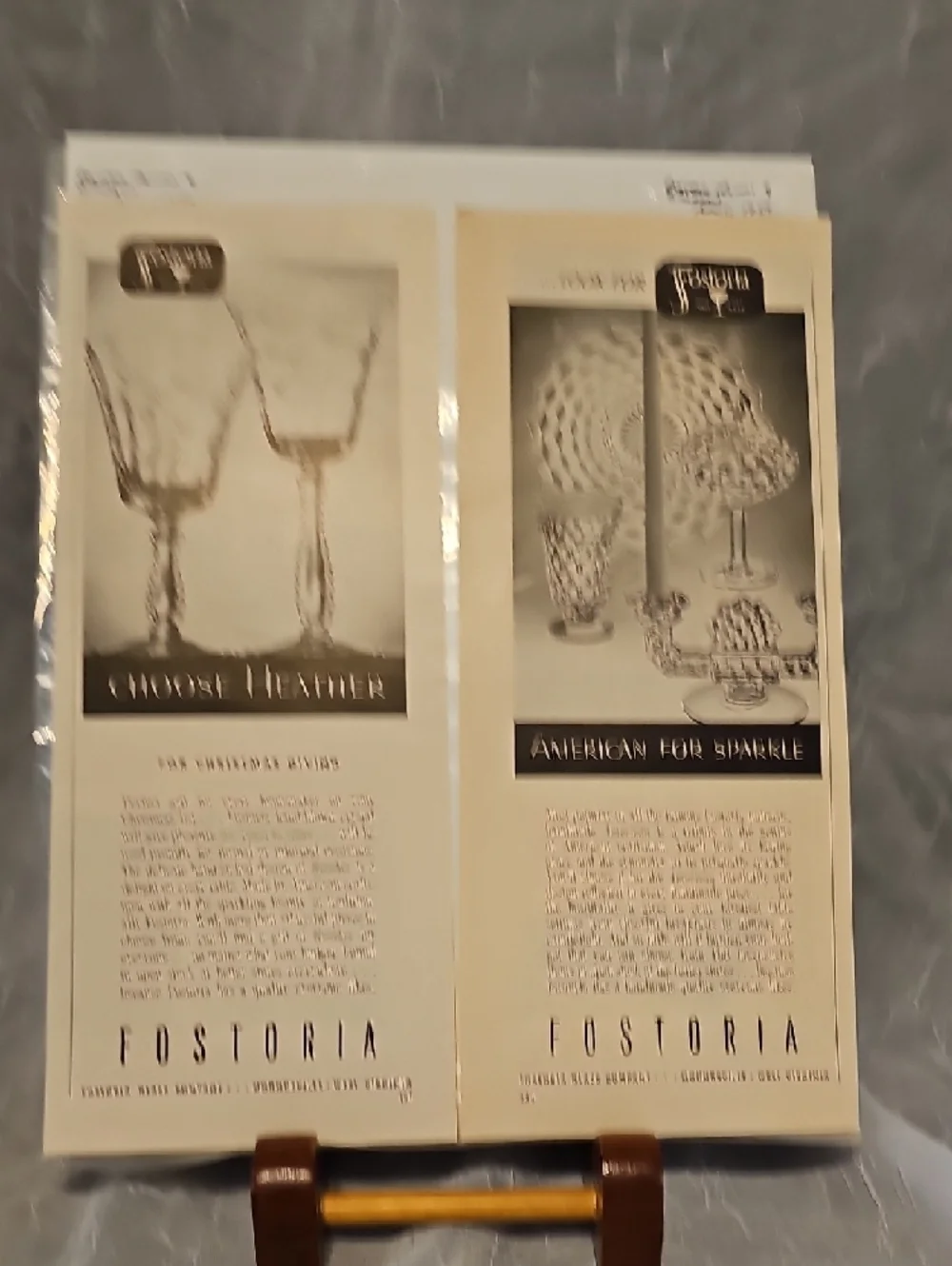 Fostoria Glass Advertising Print - Heather and American for Sparkle